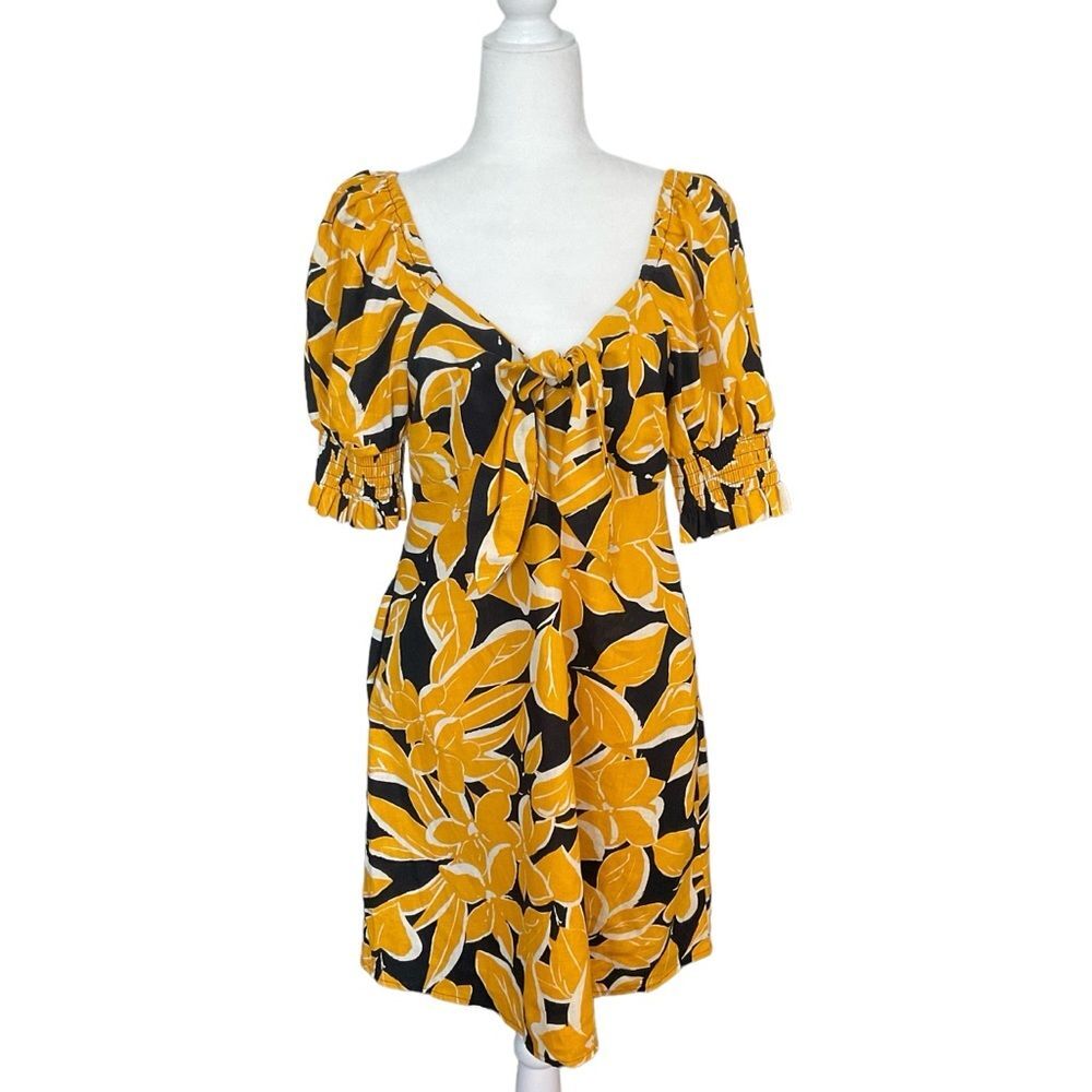 NWT Who What Wear Resort Floral Linen Blend Dress Size M